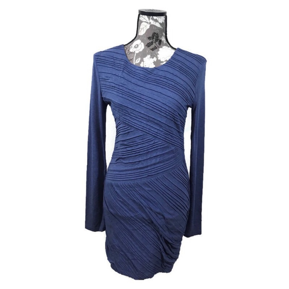 EUC TORN BY RONNY KOBO blue pleated dress